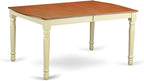 East West Furniture DODA5-BMK-W 5 Piece Dining Set Includes a Rectangle Dining Room Table with Butterfly Leaf and 4 Wood Seat Chairs, 42x78 Inch, Buttermilk & Cherry