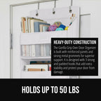 GORILLA GRIP Large Capacity Closet Organizer, 5 Deep Shelves, Holds 50lbs, Over the Door Organizers 6 Mesh Pockets, Shelf Storage for Clothes Crafts Dorm Essentials, 3 Metal Hooks, 58x15 Inches, White
