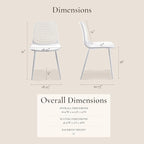 Poly & BARK Marais Modern Dining Chairs Set of 4 – Mid Century Modern Plastic Dining Chair with Metal Legs – Kitchen & Dining Room Chairs – Indoor/Outdoor – White