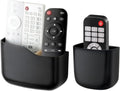Remote Holder Wall Mount TV FAN Remote Control Holder Bedside Caddy Wall Organizer Phone Holder for Office Adhesive Media Player Controller Holder Box Tray Home Desk Nightstand Black 1 Big 1 Small