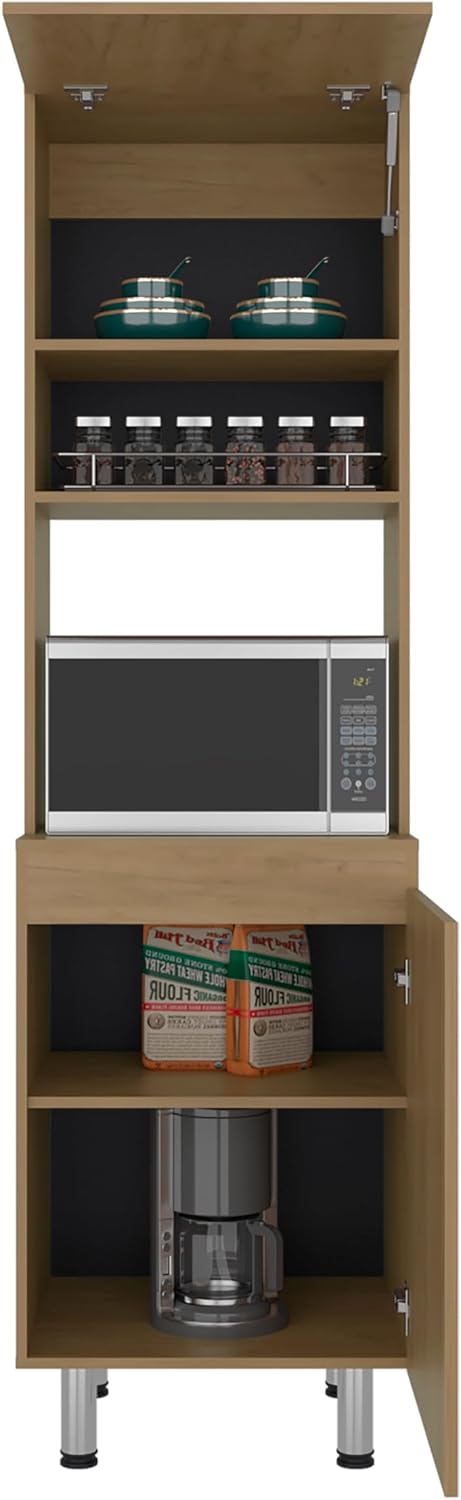 DEPOT E-SHOP 22" Fingal Kitchen Pantry with Microwave Space, Four Shelve...