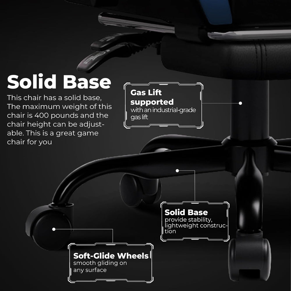 GTPLAYER Gaming Chair with Footrest, Video Game Chairs Racing Style PC Game C...