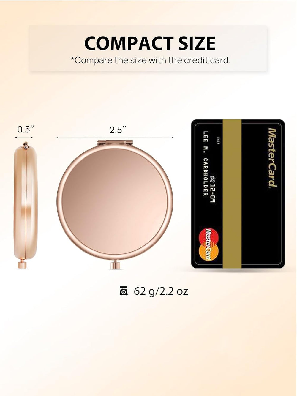 12 Pieces Compact Mirror Bulk, 1x/2x Pocket Mirror, Rose Gold
