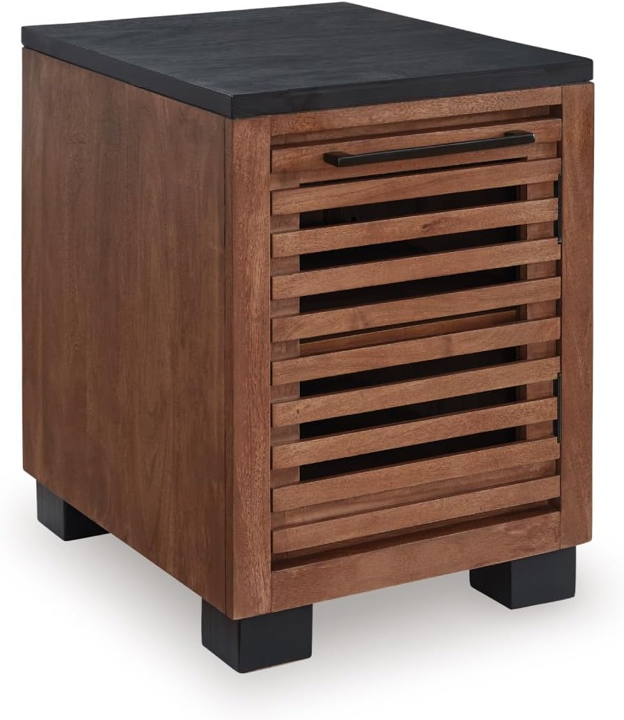 Signature Design by Ashley Kallari Industrial Chairside End Table with Cabine...