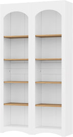 39.3" D*12.4" W*72" H Corner Freestanding Kitchen Pantry Set of 2 with 4 Shelves, Modern Minimalist, Rectangular Storage Cabinet, for Living Room, Dining Room, White
