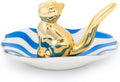 Ceramic Jewelry Cat Tray, Ring Holder Trinket Dish, Gifts for Women | Jewelry Organizer, Trinket Tray, Engagement, Birthday Gifts, Vanity Cat Decor for Earrings, Necklace, Bracelet