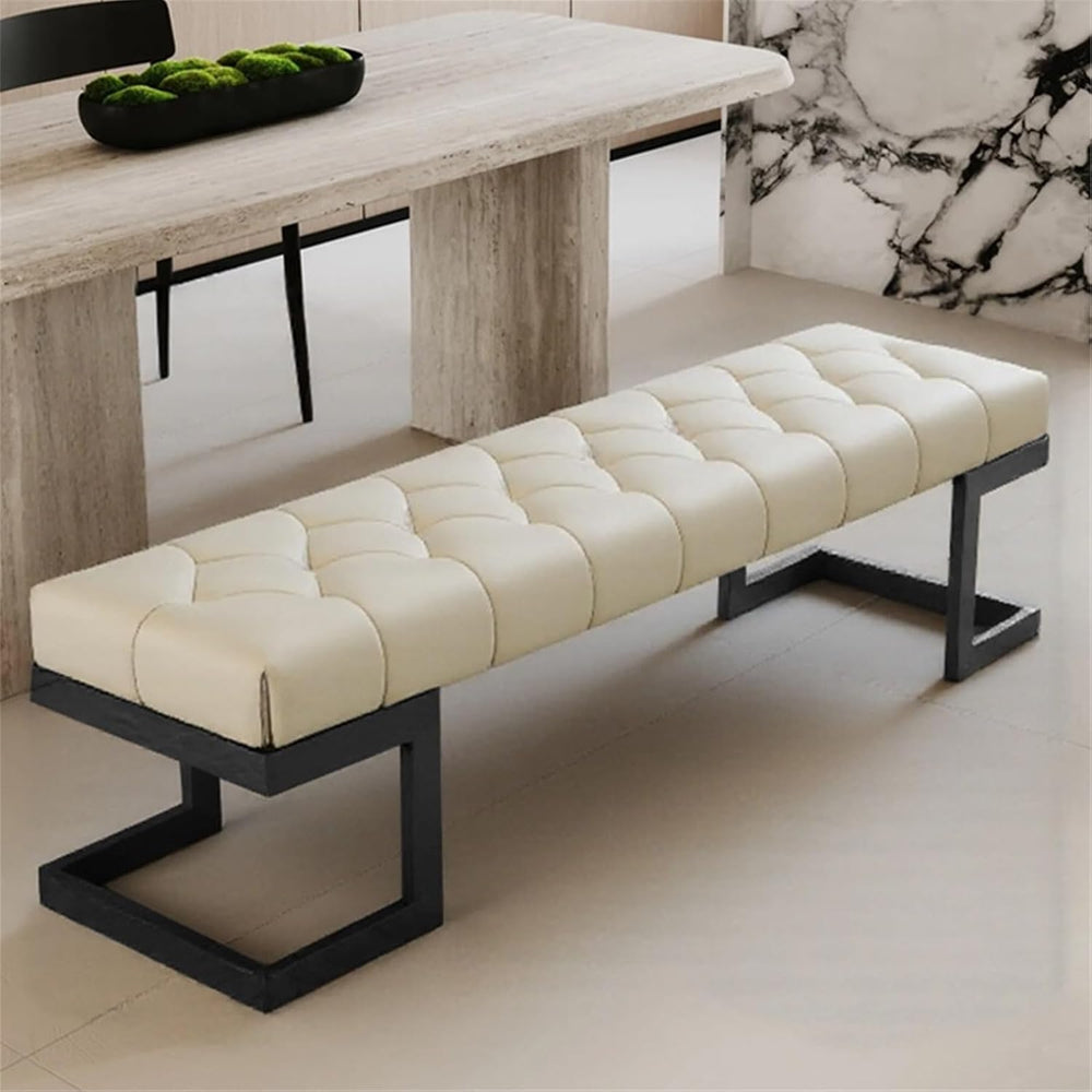 Modern Leather Bed end Bench Bedroom Dressing Room Leisure Entryway(XS)