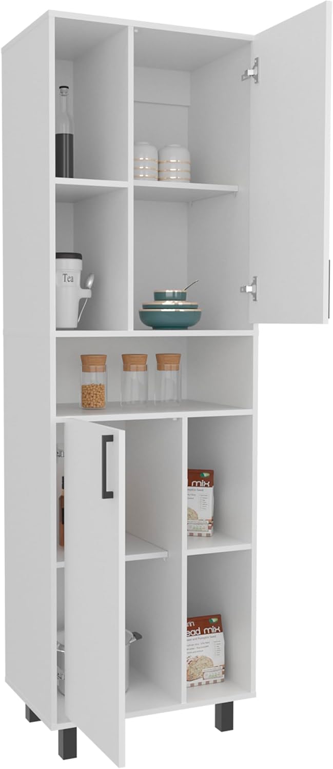 23.6" D* 16.2" W*74.8" H Kitchen Pantry with 4 Shelves, 2 Sing...