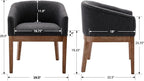 Mid Century Modern Upholstered Barrel Dining Chairs with Arms Set of 6, Farmhouse Linen Kitchen & Dining Room Chairs with Natural Hardwood Frame, 18" W Accent Chairs for Living Room Bedroom, Charcoal