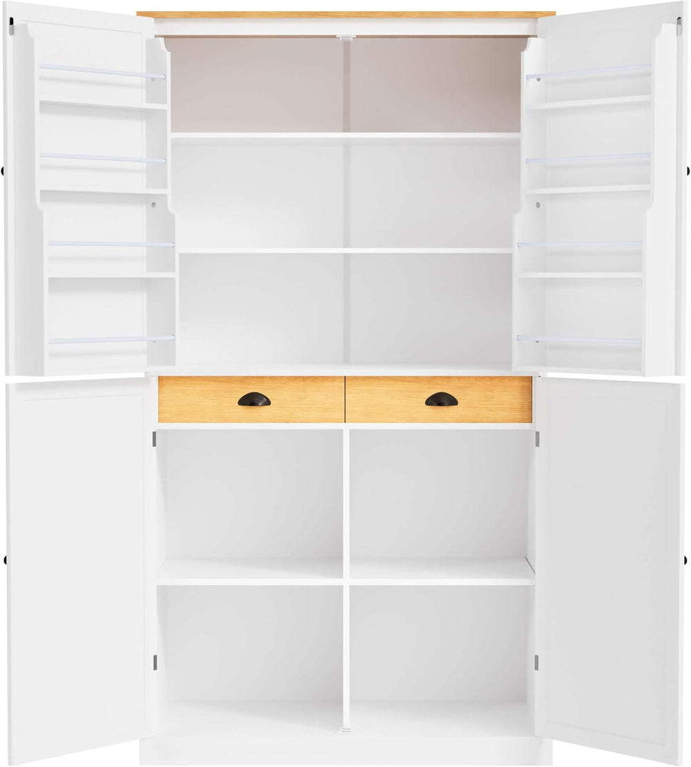 Litex 40.2" Wide Kitchen Pantry Cabinet, 71.3" Tall Freestanding St...