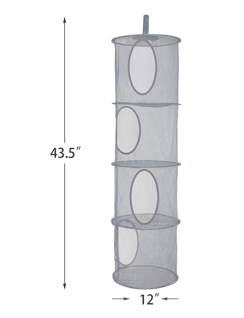 Libeder Mesh Hanging Storage Space Saver Bags Organizer,Foldable Storage Organizer 4 Compartments Toy Storage Basket for Kids Room Bathroom 2 Sets Grey