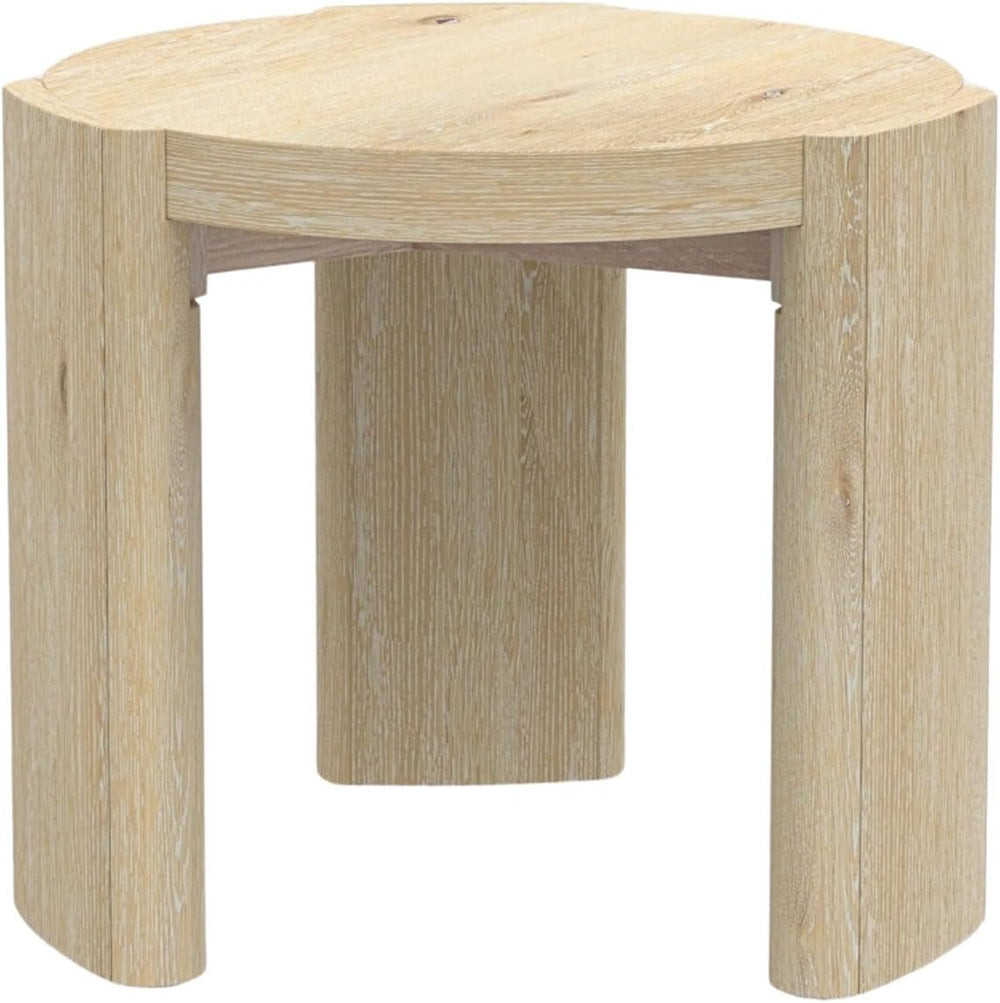 Alpine Furniture Sloane 20 in. W Round Wood End Table in Natural Driftwood