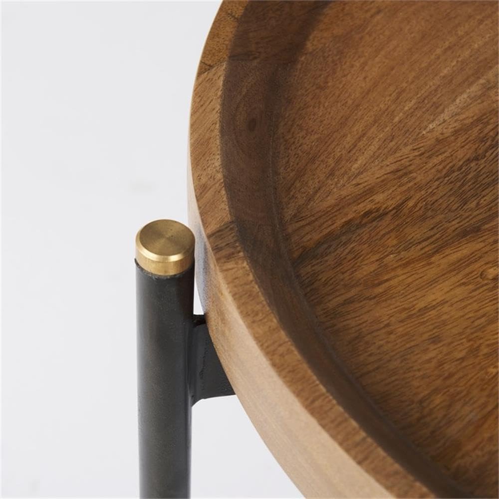Pemberly Row Nesting Side Tables, 22.5Lx22.5Wx20.8H, Mango Wood Tray Tops, Fo...