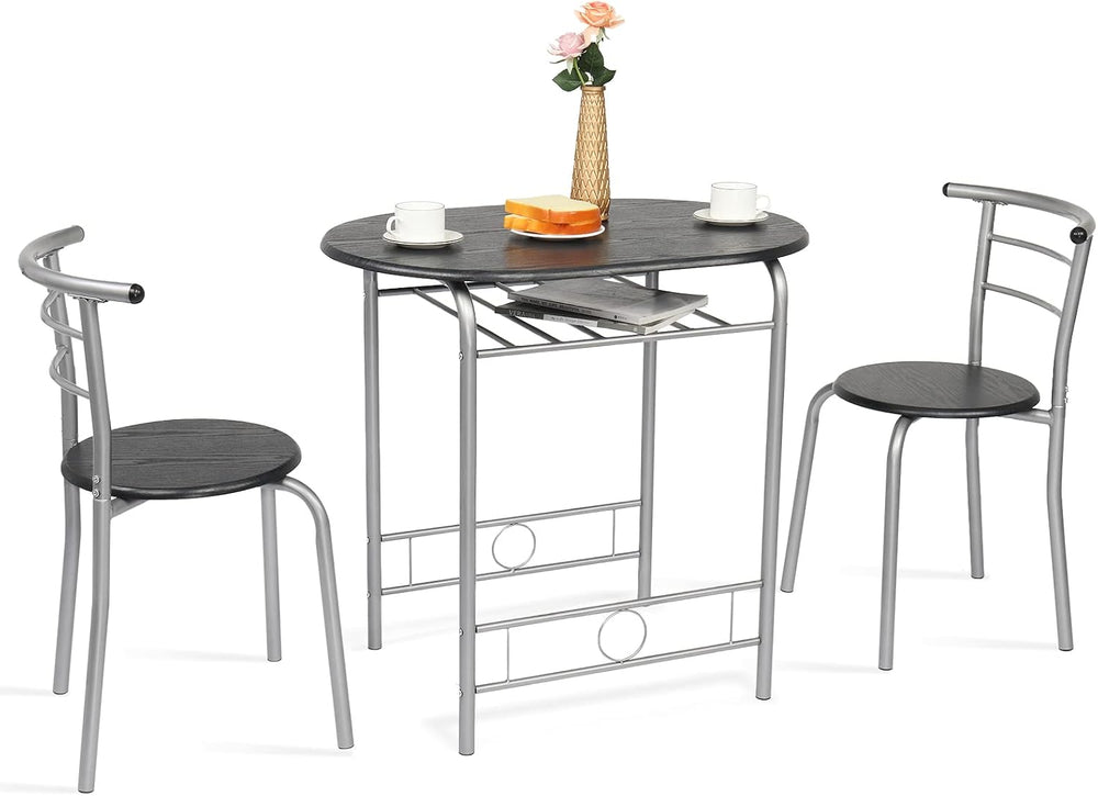 VINGLI 3 Piece Dining Set,Small Kitchen Table Set for 2,Breakfast Table Set,K...