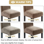 H.VERSAILTEX Velvet Dining Chair Covers Stretch Chair Covers for Dining Room Set of 2 Parson Chair Slipcovers Chair Protectors Covers Dining, Soft Thick Solid Velvet Fabric Washable, Taupe
