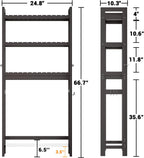 Homykic Over The Toilet Storage, Bamboo 3-Tier Over-The-Toilet Space Saver Organizer Rack, Stable Freestanding Above Toilet Stand with 3 Hooks for Bathroom, Restroom, Laundry, Espresso
