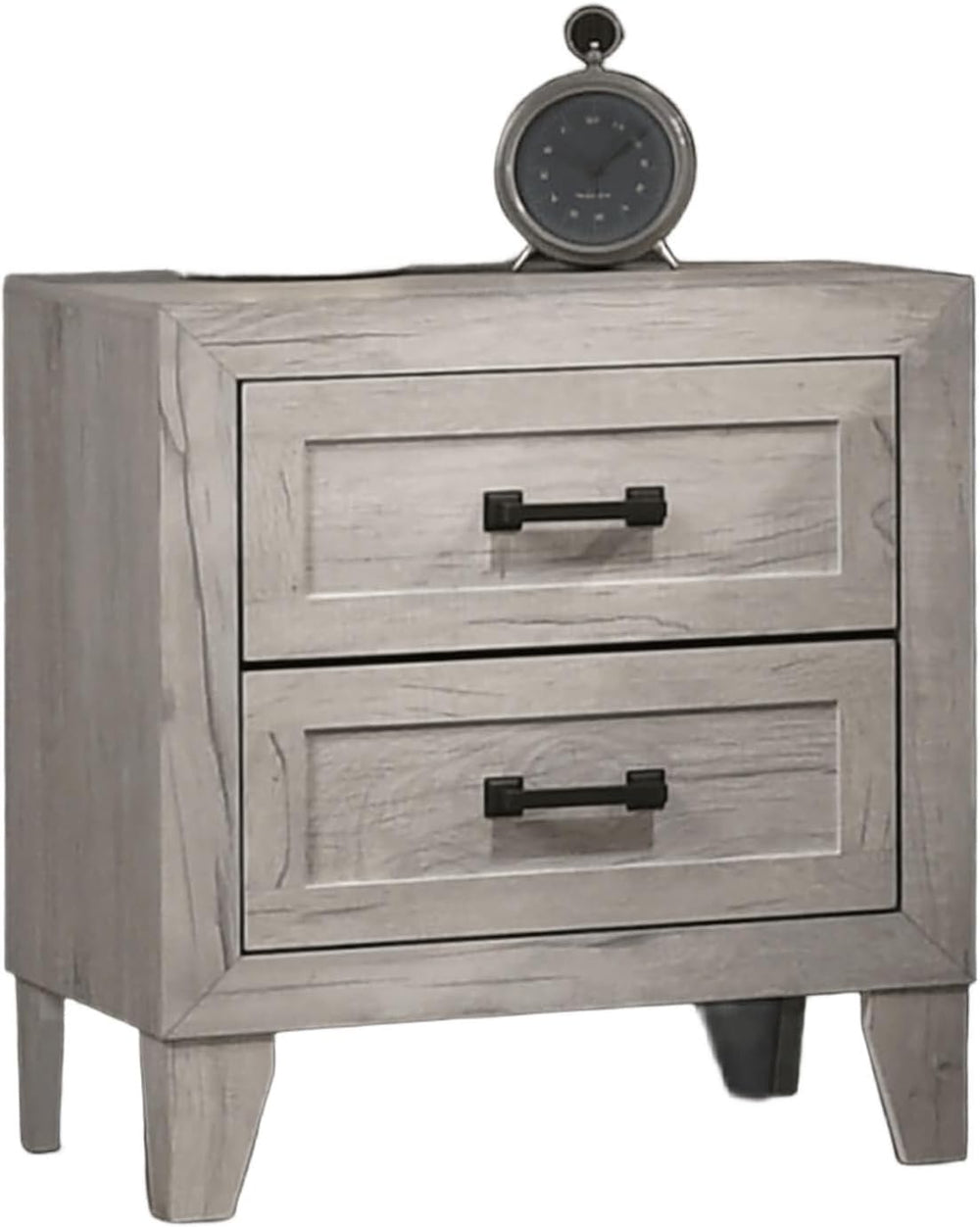 Bedside Table White Wash Finish Striking Elegant 1pc Nightstand Contemporary ...