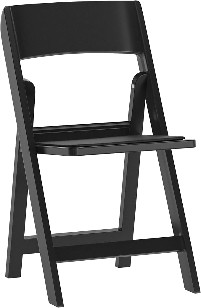Flash Furniture Hercules Tucker Commercial Black Resin Folding Chair - Lightw...