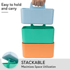 Tiawudi Multipurpose Caddy Organizer, Plastic Caddy with Handle, Stackable Desk Organizer for Stationery, Marker and Pencil, Office Supplies Organizer, Dorm Caddy