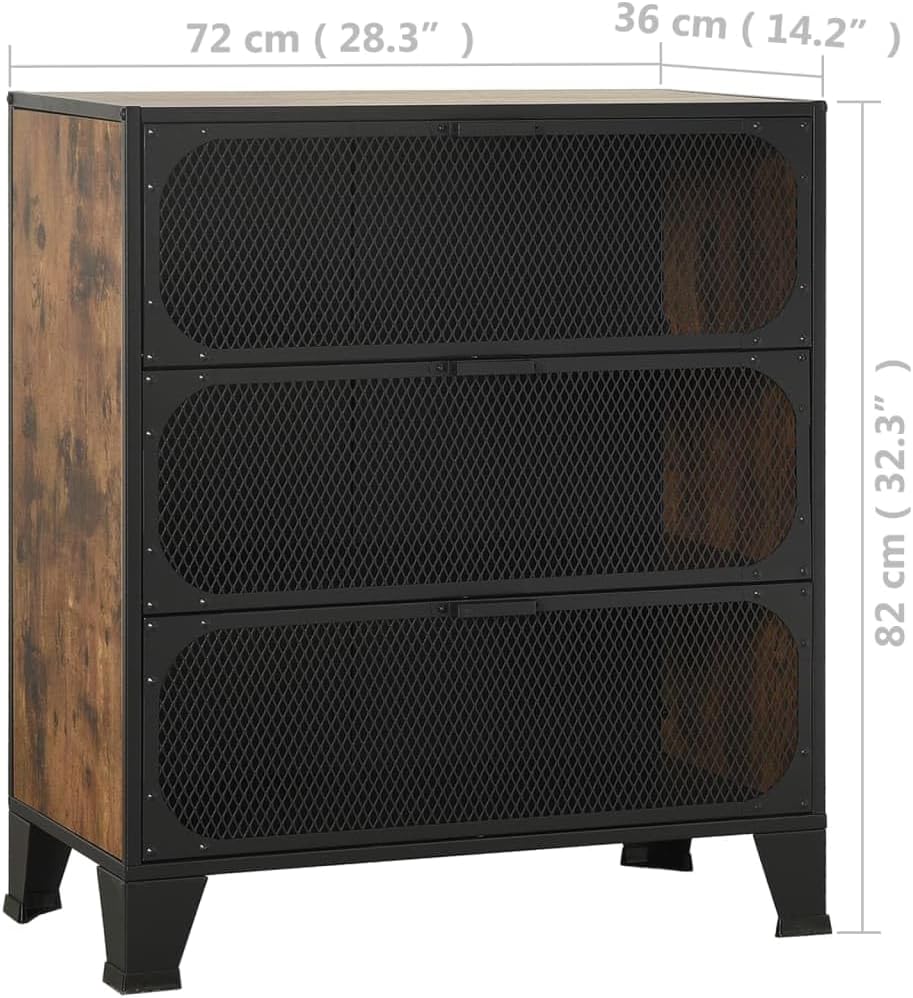 Rustic Brown Storage Cabinet 14.2 x 28.3 x 32.3 in Industrial Bathroom Organi...
