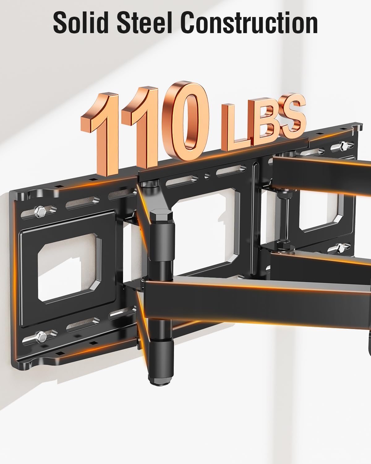 ELIVED TV Wall Mount for Most 42-82" Flat Curved TVs, Heavy Duty TV Mount with Articulating 6 Arms Hold up to 110 lbs, Full Motion Bracket Swivel, Tilt, Easy Install Fits 16" Studs, Max VESA 600x400mm
