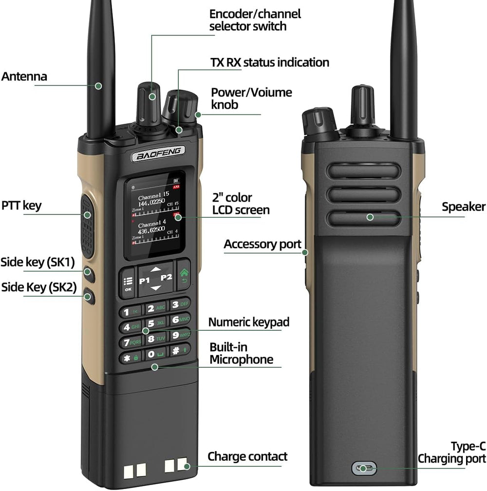 Baofeng DM32 DMR Radio Ham Radio Handheld Rechargeable Walkie Talkies Long Ra...