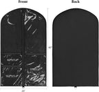 Univivi 40 Inch Dance Costume Garment Bags for Dancers, Black, 12 Pack | Breathable Fabric, Clear PVC Window, 3 Zip Pockets, Foldable Costume Garment Bags for Dancers, Dance Costumes, Dresses, Suits