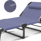 Outdoor Garden Lounge Chair Single Sunbed Household Siesta Deck Chair Office Nap Bed Portable Camp Bed(C)