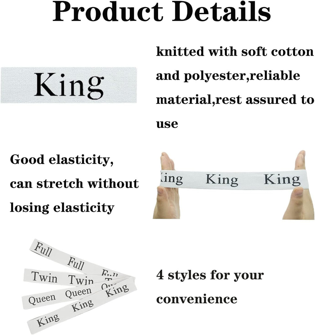6 Pieces Bed Sheet Organizer Bands, Sheet Organizers and Storage Label Bands, Sheet Label for Bedding, Sheets Organizer for Closet,Sheet Keepers Linen Labels Bedding Bands (King)