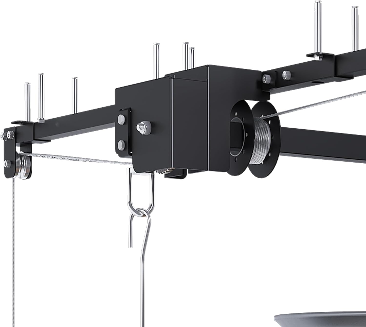 Montary 5x9 FT Overhead Garage Storage Rack for 10-12 FT Ceiling, Adjustable Ceiling Lifting Storage Rack with Safety Lock, 400LBS Capacity All-Steel Construction Heavy-Duty Garage Organizer Rack