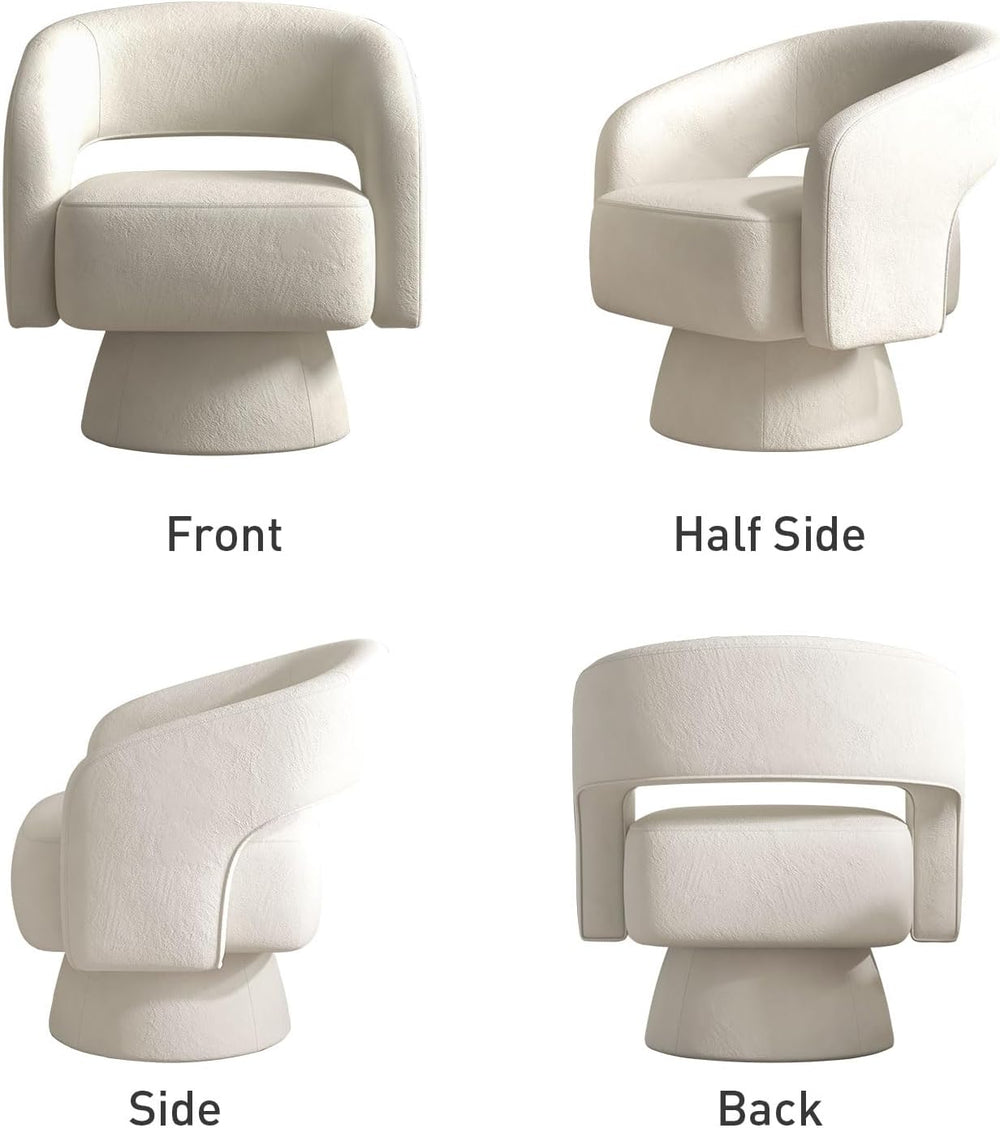Bonzy Home Swivel Barrel Chair, Set of 2 Velvet Accent Armchair 360 Degree Sw...