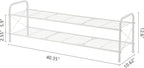 Hoctieon 2 Tier Shoe Rack for Closet, Durable Mesh Style Shoe Rack, Entryway Shoe Shelf, Shoe Storage Organizer for Hallway, Bedroom, Living Room, Wardrobe, White