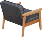 Kid Chair Sofa,Upholstered Armrest Chair with Solid Wood Structure and Linen Fabric for Kids Gift ( Dark Grey, Light Grey) ( Dark Grey)