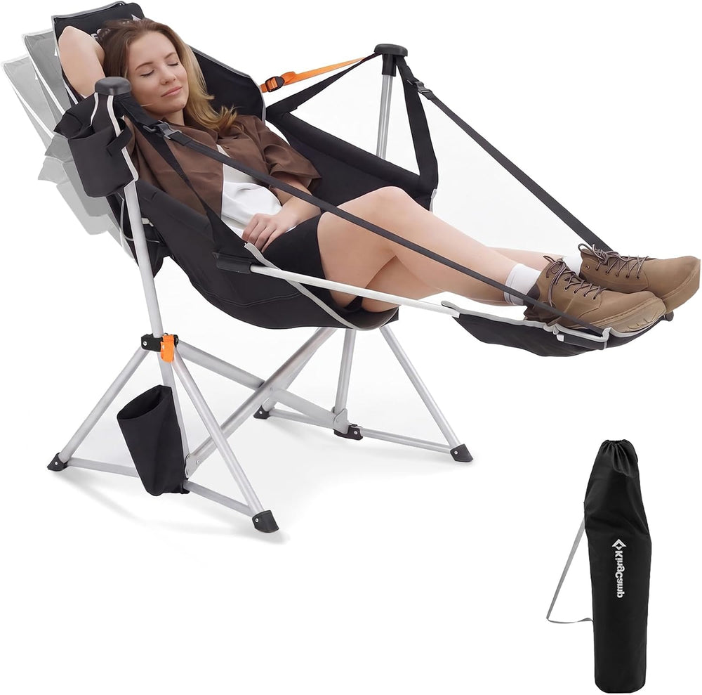 KingCamp Hammock Chair with Footrest, Heavy Duty Swinging Chairs 400lbs | Fol...