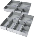 DIMJ Drawer Organizers - 12 Pack Foldable Closet & Sock Organizers, Fabric Dresser Drawer Dividers for Clothes, Underwear, Bras, Socks