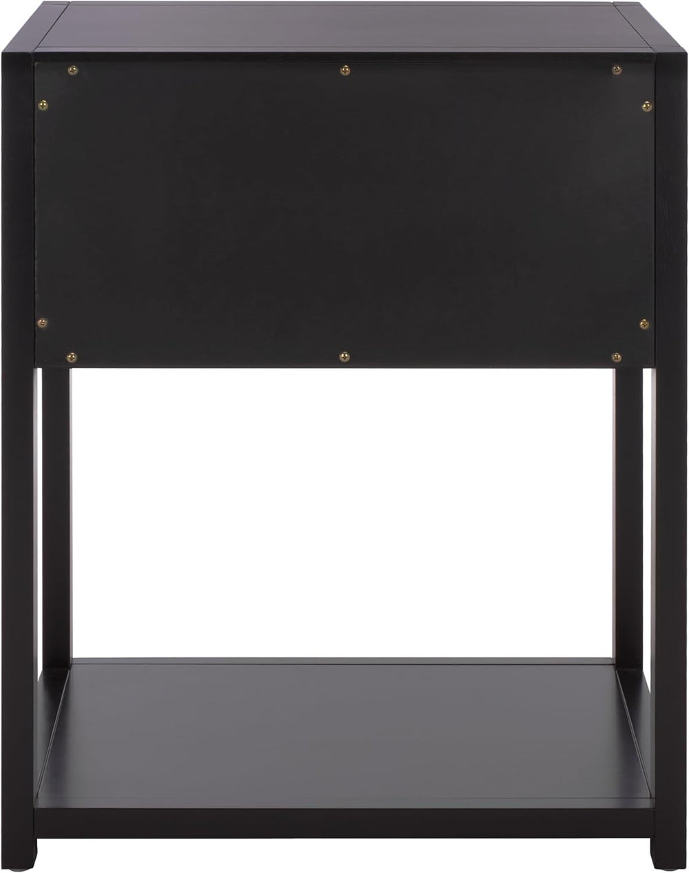 SAFAVIEH Furniture - Sadie 1-Drawer Nightstand - Black - Wood - Glam Gold Har...