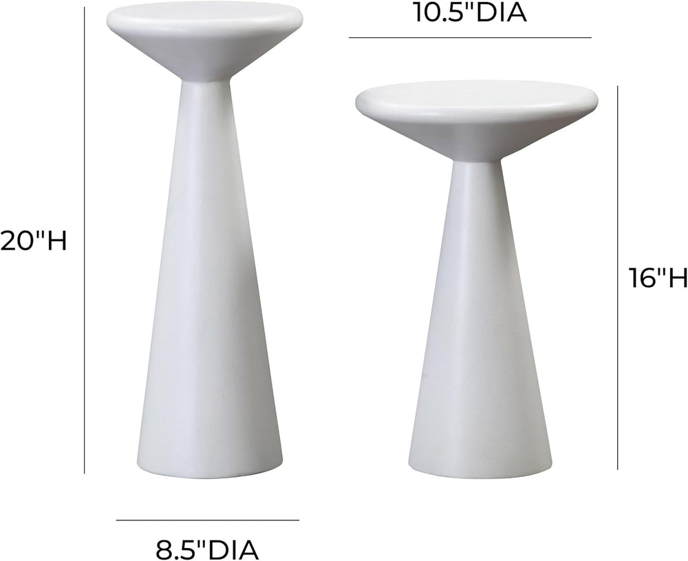 First of a Kind Set of 2 Side Table in White Concrete