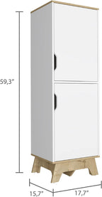 2-Door Pantry Cabinet,Buffet Kitchen Sideboard,Storage Cabinet,for Kitchen,Dining Room,Light Oak and White
