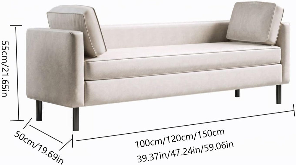 Modern White End of Bed Bench, Modern Technical Cloth Upholstered Ottoman Sea...