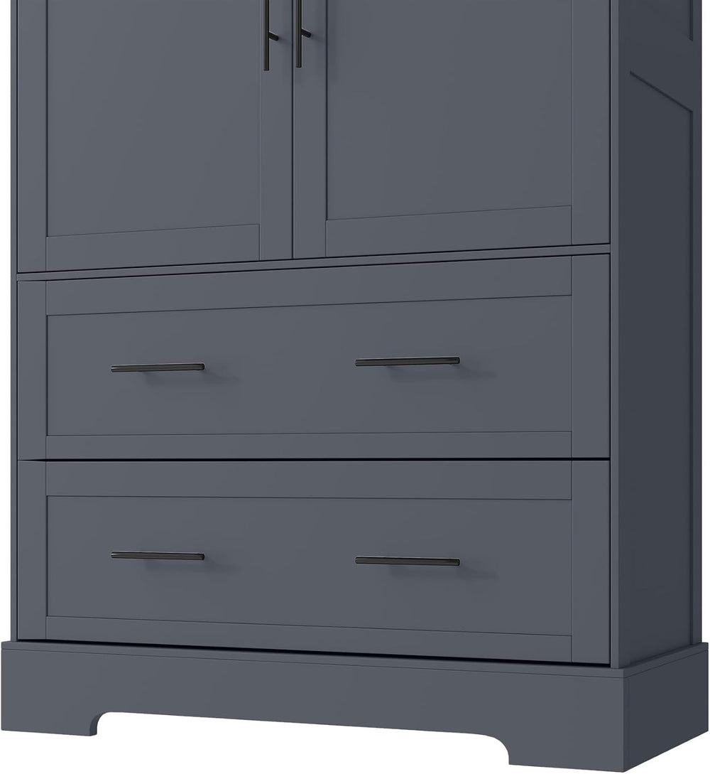 SOFTSEA Kitchen Pantry Storage Cabinet with Pull-Out Trays, Drawers and Cake ...