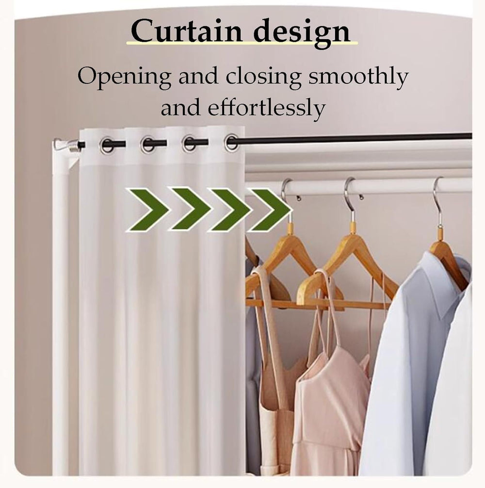 Portable Wardrobe - Heavy-Du Steel e with Hanging Rod & STO Cartment - Bl...