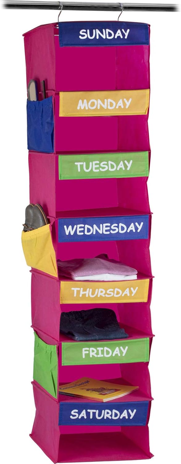 Sagler Daily Activity Organizer Kids 7 Shelf Portable Closet Hanging Closet Organizer Great Closet Solutions