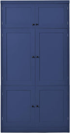80.1'' Tall Freestanding Kitchen Pantry,Large Shake Style Storage Cabinet Cupboard with 2 Power Outlets,Adjustable Shelves and Door Shelves,for Dining Room (Blue/Power)