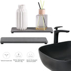 2 Pcs Water Absorbing Stone Trays, Kitchen/Bathroom Sink Soap Dish, Diatomite Tray Used for Hand Soap & Cosmetic Bottles in The Modern Home, 3.15" W x 8.7" L, Gray