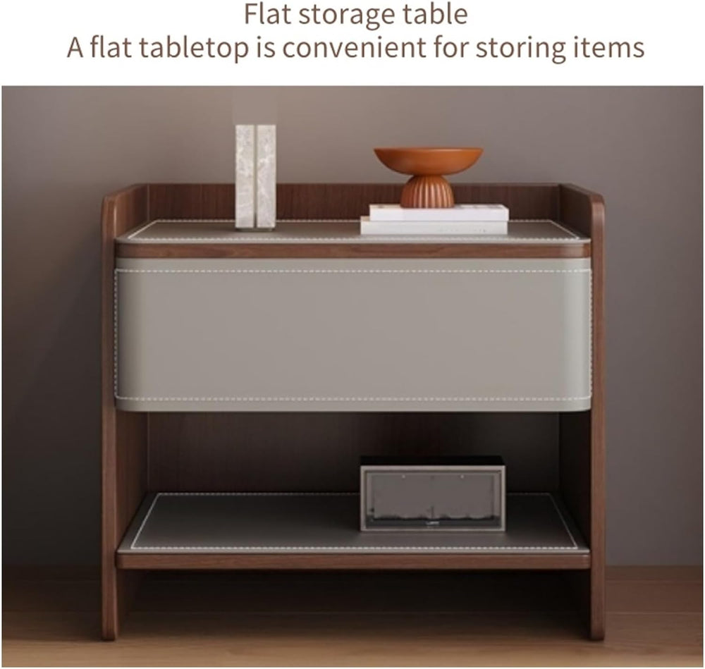 Modern Nightstands with Drawer and Open Storage Shelf Wooden Bedside Table En...