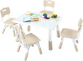 GITAWUSA Toddler Table and Chair Set for Ages 3-8, Adjustable Kids Table and Chairs for Reading,Drawing, Eating, Children Activity Table with Graffiti Tabletop for Daycare/Classroom/Home/Preschool