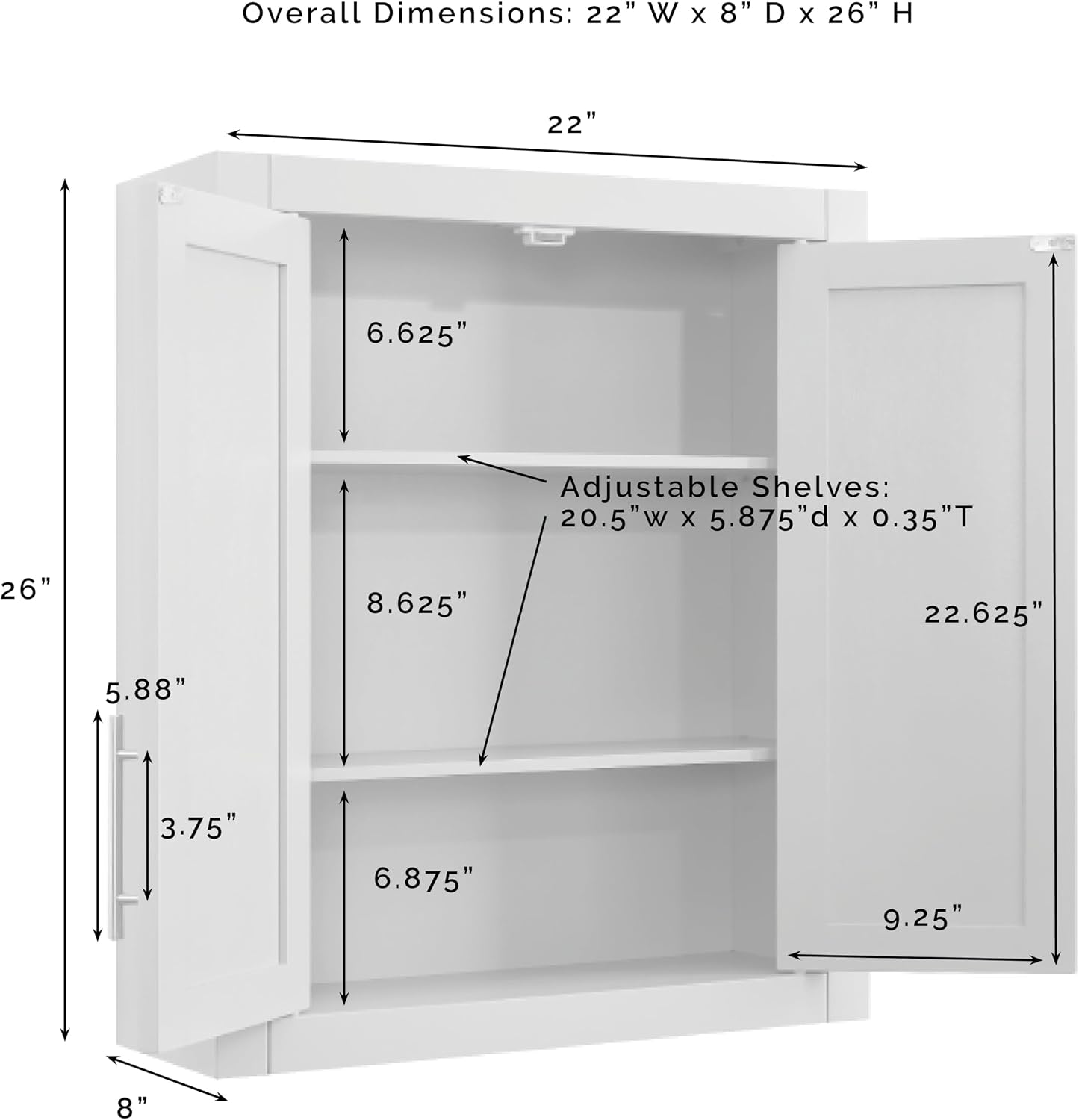 Crosley Furniture Savannah Wall Mounted Bathroom Storage Medicine Cabinet with Shelves, Natural