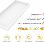 Bathroom Counter Tray,EG-SIPRO High-Grade Thickened Silicone Bathroom Vanity Tray,Shatterproof Durable Rectangle Bathroom Soap Dispenser Tray for Bathroom Countertop,White,Small+Large (EGTRAY)