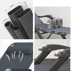 Gravity Chair Folding Portable Reclining Lawn Chair Patio Recliner Lounge ChaiseA Djustable with Headrest(A+Cushion B)