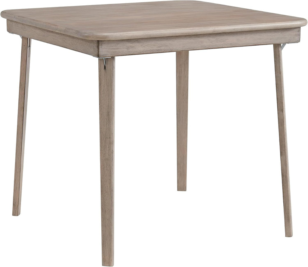 Stakmore Classic Straight Edge Square Folding Card Table 32x32 - No Assembly Wooden Foldable Card Table, Bridge, Board Game, Steel Mechanism, Folding Legs, Space-Saving, Driftwood Frame